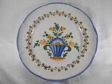 ( 937 )  ASSIETTE  " FLORAL " EN FAIENCE  DE WALY XIX ème ? A IDENTIFIER