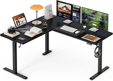 63 X 55 Inch L Shaped Standing Desk, Electric Height Adjustable Corner Stand up