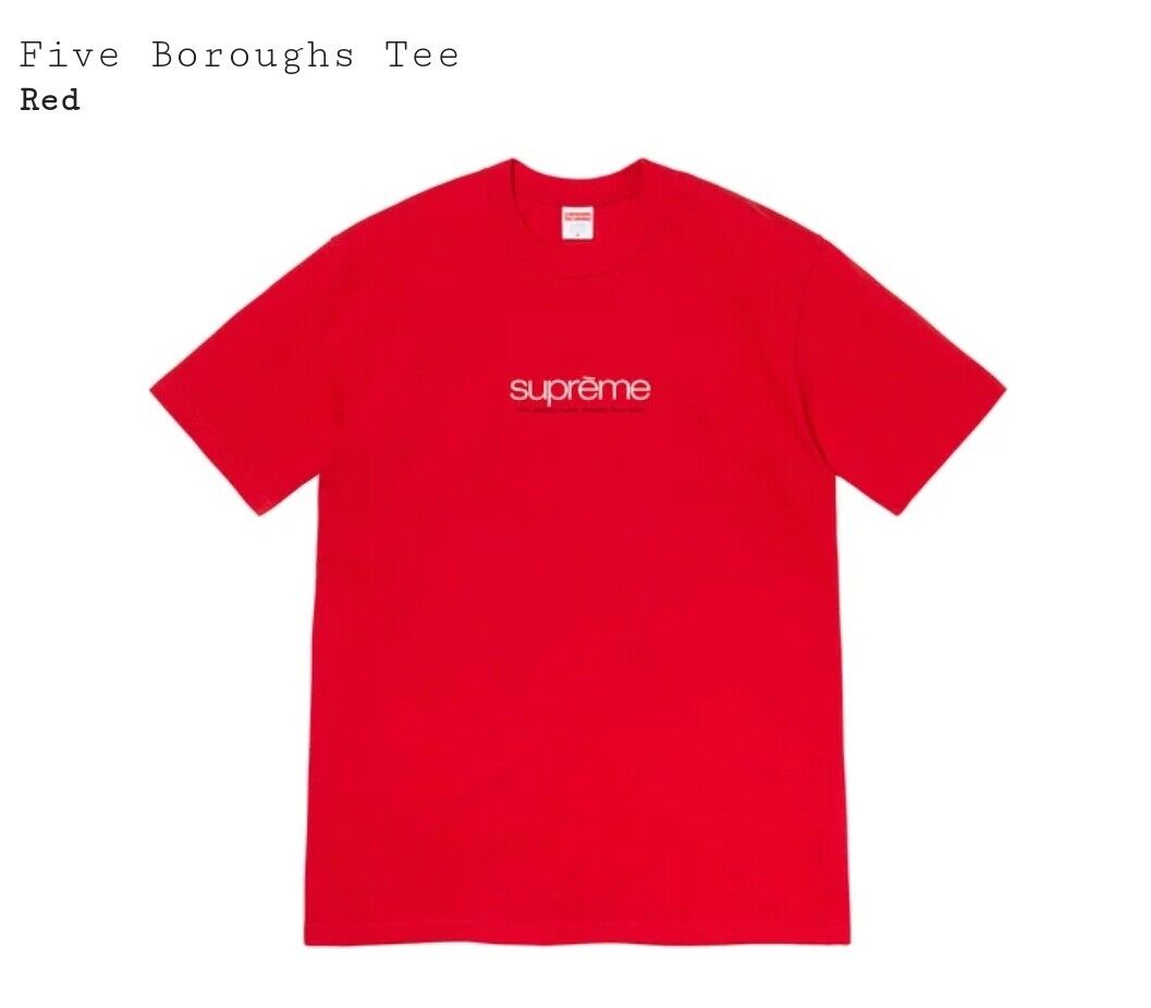 Supreme Five Boroughs Tee Shirt Red Men's Size Large SS21 | eBay Supreme Five Boroughs Tee Shirt Red Men's Size Large SS21 | eBay