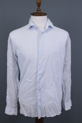 Eton Slim Blue Pinstripe Long Sleeve Button Down Shirt Size 41 / 16
