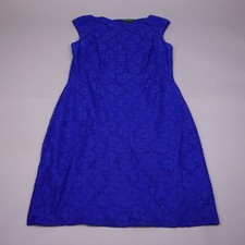 Lauren Ralph Lauren Dress 10 Blue LRL Nylon Blend Sleeveless Womens