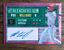 2019 Donruss Autograph Bleachers Inc. Pink Firework NICK WILLIAMS Auto Phillies