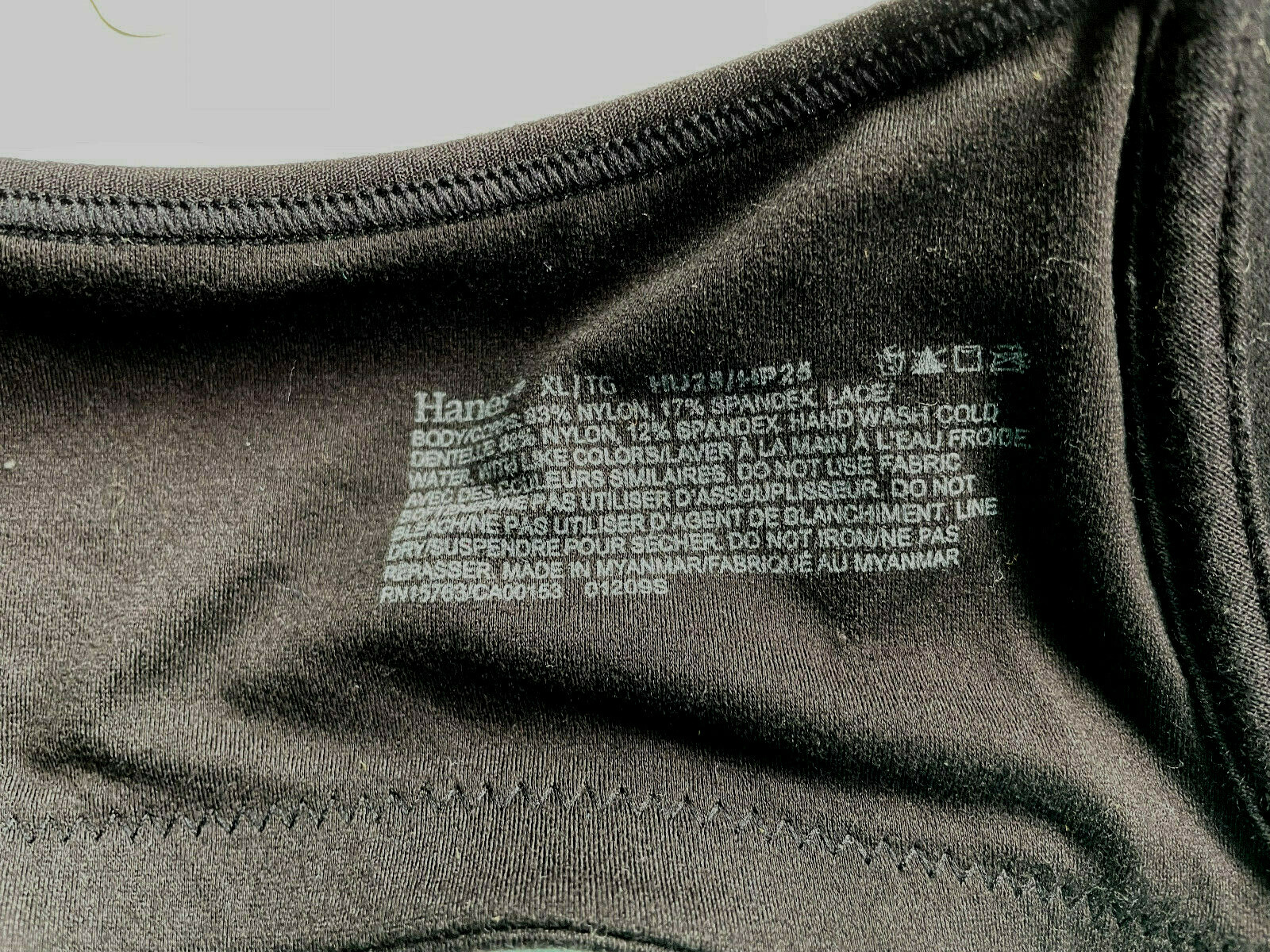 HANES TSHIRT BRA WOMENS XL XLARGE BLACK NEW *104 eBay