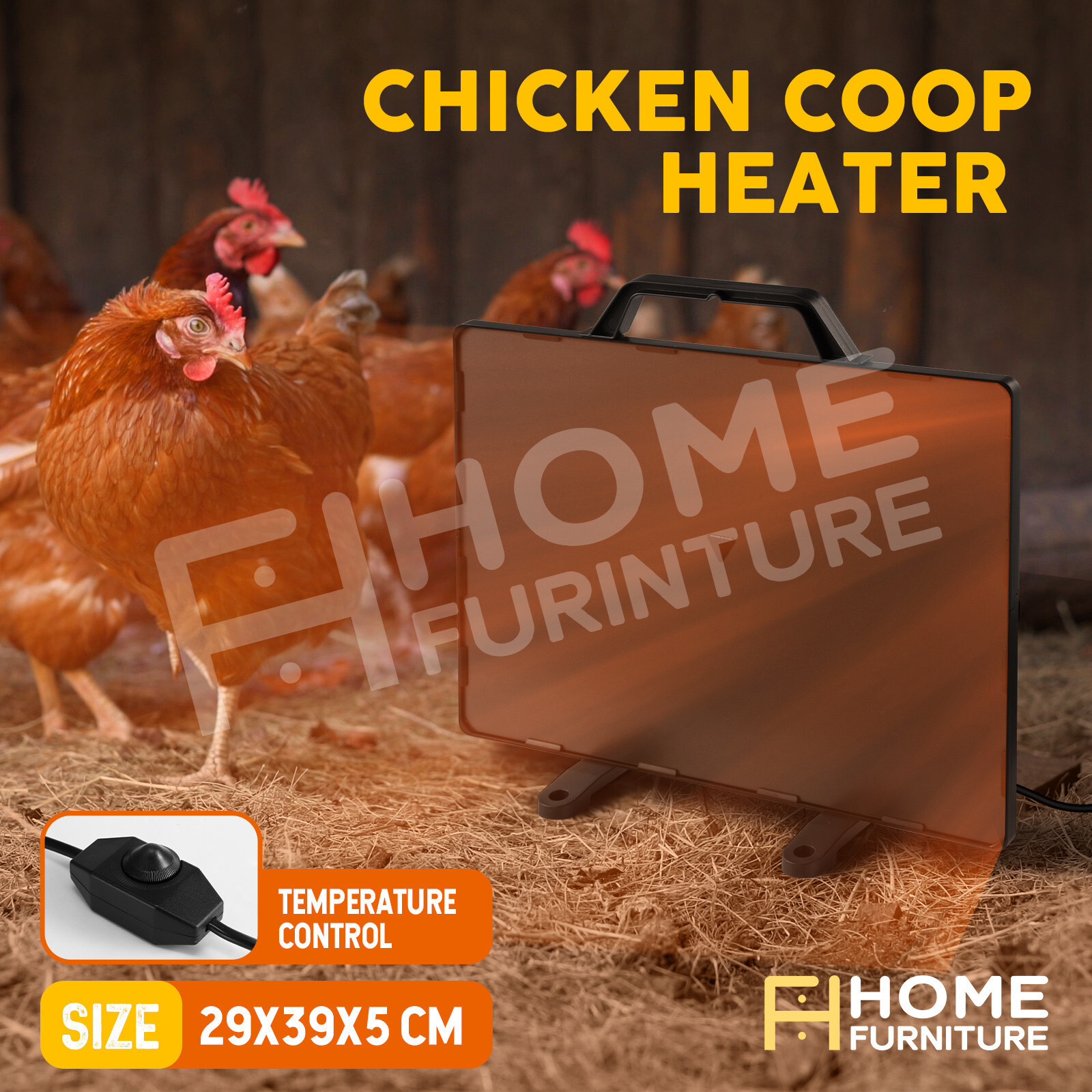 Chicken Coop Heater Flat Panel Poultry Dog Radiant Heat Warmer 140W  Thermostat | eBay