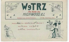 QSL 1940 Highwood Illinois    radio card