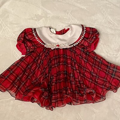 white christmas dresses Serena modest midi dress in cranberry plaid-final sale – JanieLanie main image 0