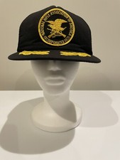 Vintage NRA Meshback Gold Leaf Patch Black Snapback Trucker Hat Cap