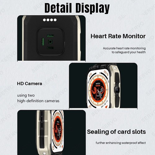 KOM8 SIM-Karte 4G Smartwatches 1,96" 4GB+128GB Dual-Kamera GPS Google Play - Zdjęcie 19 z 23