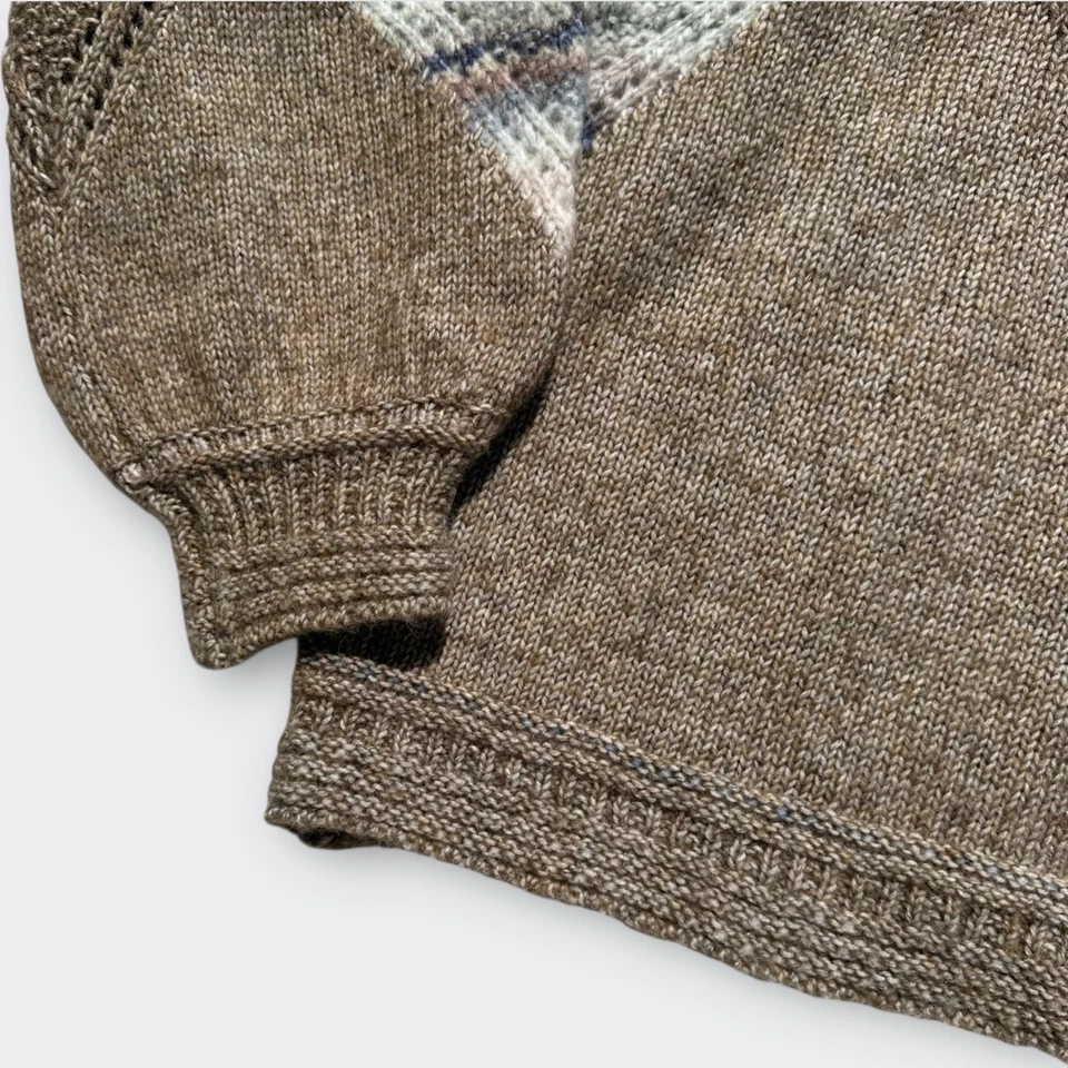 Suéter DEMOCRACY Pequeño Cuello Simulado Tejido con Cable Acogedor Azul Tostado Multi PXL XL Foto 4 de 4