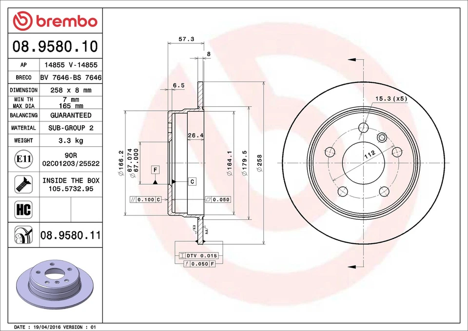 2x Par de discos de freno sólidos para MERCEDES B180 W245 2.0D trasero 05 a 11 OM640.940 Foto 2 de 4