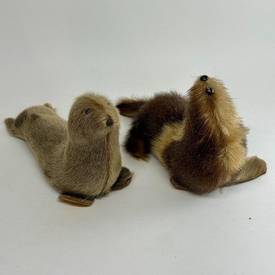 2er Set Vintage 50er Jahre Indianer Alaskan Inuit Pelzrobbe Sammelfiguren