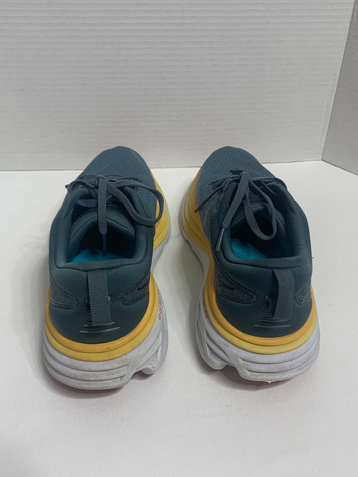 Hoka One One Bondi 8 Shoes Mens Size 8D Gray Yellow Running Sneakers Max Cushion thumbnail 7