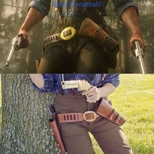 RDR2 Arthur Morgan Cosplay Vaquero Occidental Pistola Cinturón Revólver Funda Disfraz Utilería