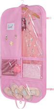 40-Inch Pink Dance Costume Garment Bag with Zippered Pockets and Accessories