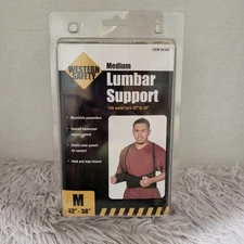 Back Support Lumbar Posture Adjustable Belt Size Medium 32-38 Western Safety