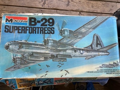 Vintage 1977 Monogram B-29 Superfortress 1:48 Scale Kit 5700 Open