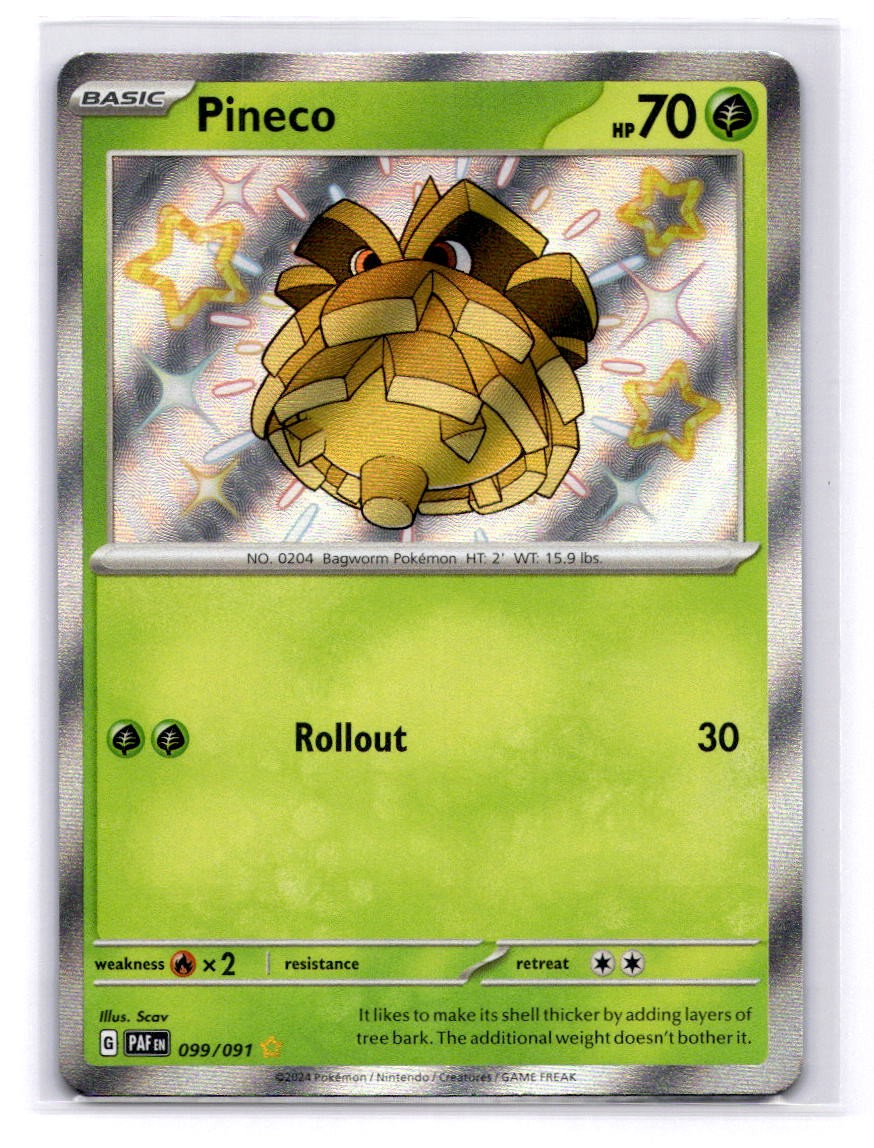 Pineco - Shiny Rare SV: Paldean Fates 099/091 LP-NM