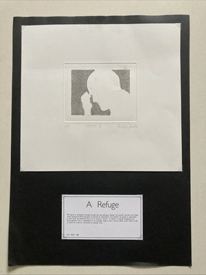 Vintage Radierung 1986 Artist Proof signiert gerahmt ''A Refuge''