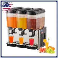 3-Tank Commercial Beverage Dispenser 54L Metal Juice and Iced Tea Machine