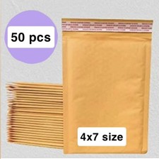 50 #0000 4x7 Kraft Bubble Padded Envelopes Mailers Inner 4 X 6 #0000