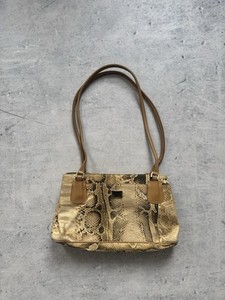 Sac Vintage Roberto Cavalli Freedom - Motif Lézard - Cuir Et Tissu - Occasion Bon état