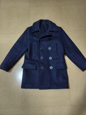 Buzz Rickson's Men 10 Button Pea Coat Navy Excellent Used, Size JP 179cm