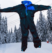 Columbia Ski Suit One Piece Snowsuit Snow Bib Jumpsuit Retro Vtg 1980s Mens XL