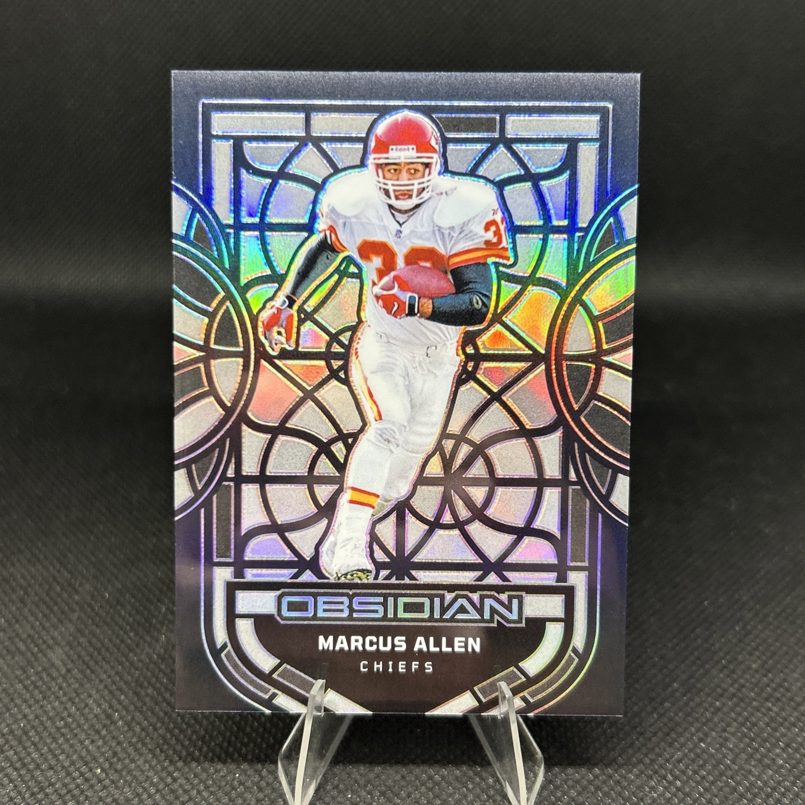 2024 Obsidian Marcus Allen Black Stained Glass Case Hit Rare SSP Chiefs HOF