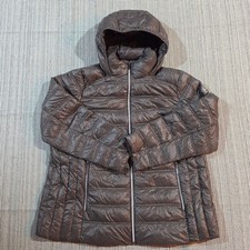MICHAEL KORS Women's Quilted Down Packable Hooded Puffer Jacket 1X Taupe