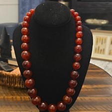 Joan Rivers Dark Amber Acrylic Beaded Necklace  