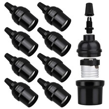 E26 E27 Light Sockets 8 Pack Vintage Black Pendant Lamp Holder