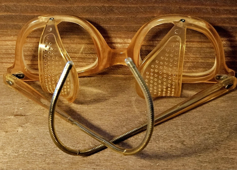 Gafas de seguridad amarillas Cesco Steampunk de colección Google con clip para gafas de sol Foto 3 de 4