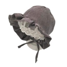 Dark Grey Baby Fall Winter Hat Corduroy Ruffle Top Hat Girls Boys Bucket Hat Dra