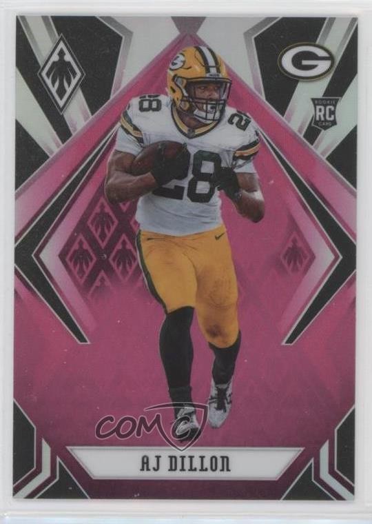 2020 Panini Phoenix Rookies Pink 154/199 AJ Dillon #125 Rookie RC 2jg