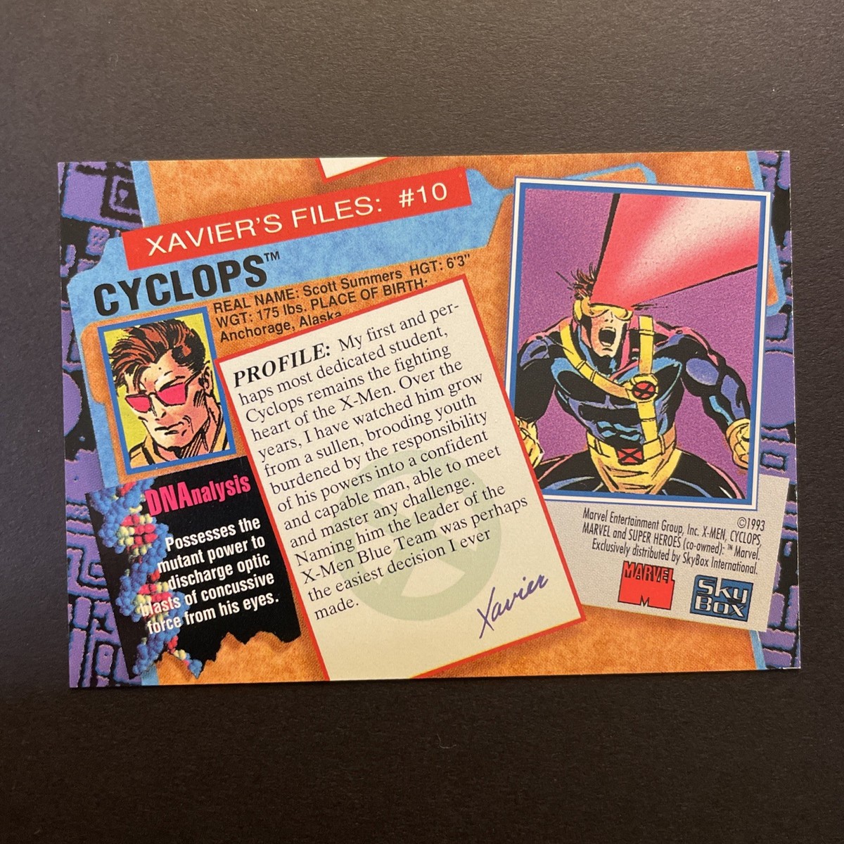1993 SkyBox Marvel X-Men Series 2 #10 Cyclops Super Heroes Trading