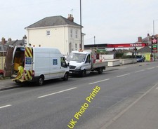 Photo 6x4 Severn Trent Water van and lorry in Cheltenham Parked at the ed c2016