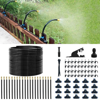 65.6Ft 360° Adjustable Drip Irrigation System Kit, Automatic Garden Watering ...