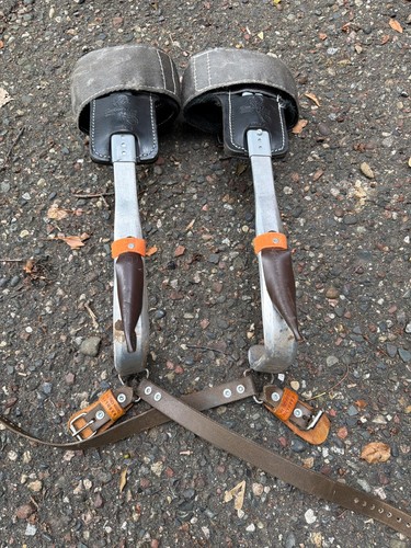 Bashlin Aluminum BD14B Lineman POLE CLIMBERS with 140DS Leather TUNNEL PADS