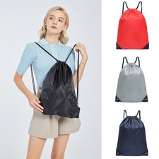 Casual Drawstring Gym Rucksack Swim Backpack Unisex Polyester Sport Shoulder Bag