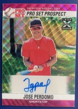 2021 Leaf Pro Set Metal 1990 Base Autographs Jose Perdomo PINK WAVE /15 #PS0-JP1