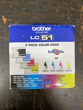 Brother LC51 Ink Cartridges Black Cyan Magenta Yellow 4-Pack 1462 Exp 5/2025