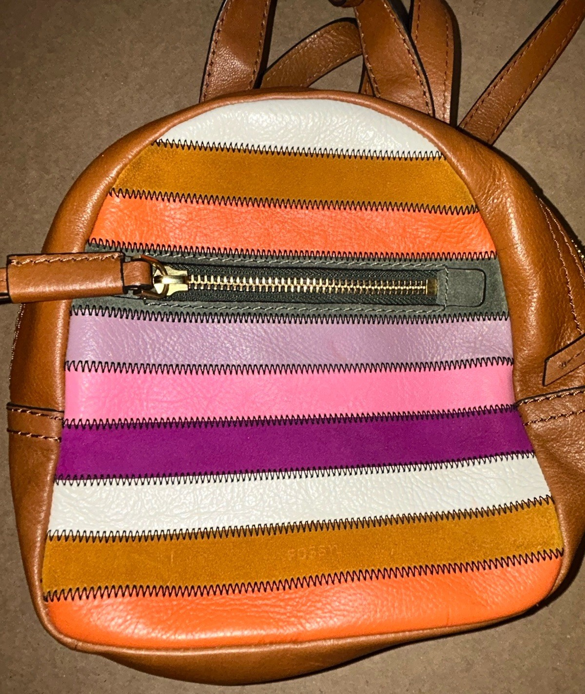 Fossil Megan Colored Patchwork Mini Leather Backp… - image 8