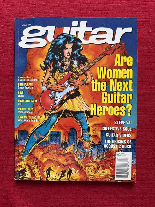 Guitar Magazine July 1995 Women Guitar Heroes, Hole, Steve Vai, Deep Purple, Zep