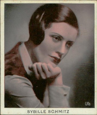 1930s Haus Bergmann Film Stars #121 SYBILLE SCHMITZ Tobacco Cigarette Movie Card