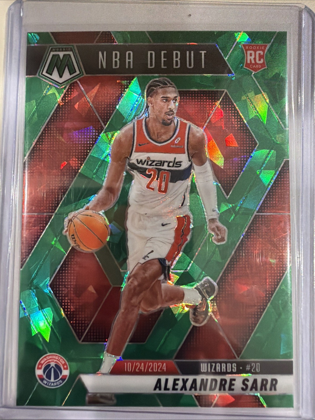 2024-25 Panini Mosaic - NBA Debut Alexandre Sarr #254 Green Mosaic Prizm (RC)