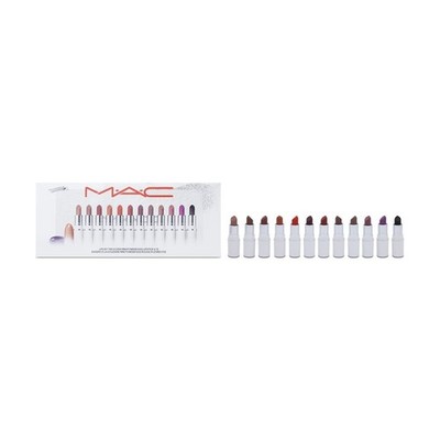 MAC Lips By The Dozen Mini Powder Kiss Lippenstift Geschenkset x 12 Nude & Pink Farbtöne