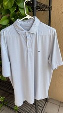 Vineyard Vines golf polo LARGE striped Blue - on the go sankaty short sleeve