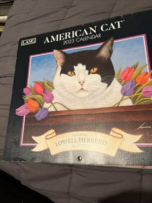 Lang American Cat 2023 Wall Calendar By Lowell herrero 36th Edition Set