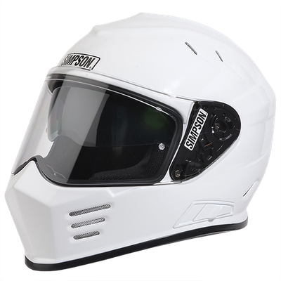#ad #ad Simpson Ghost Bandit Motorcycle Helmet White XL Full Face Clear Shield $537.95