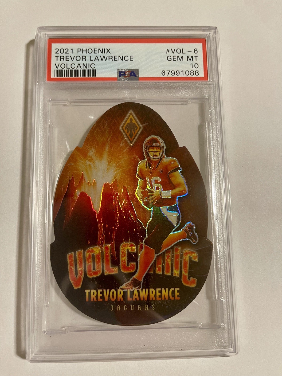 TREVOR LAWRENCE 2021 PANINI PHOENIX #6 VOLCANIC DIE CUT ROOKIE RC PSA 10 POP 10